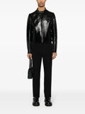 Courrèges logo-appliqué high-shine jacket