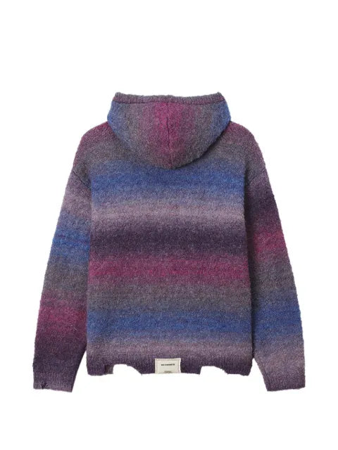 FIVE CM gradient-effect distressed-finish hoodie