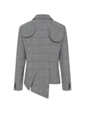 Black Comme Des Garçons Glen Check asymmetric blazer
